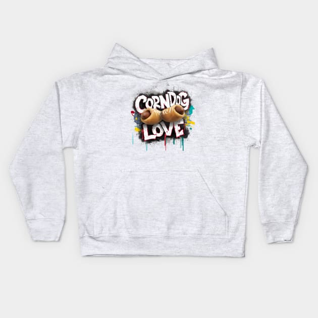 Corndog Love Design Kids Hoodie by RazorDesign234